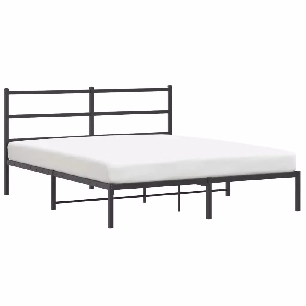Letto con testiera in metallo nero vidaXL L/P: 160 x 200 cm – 2