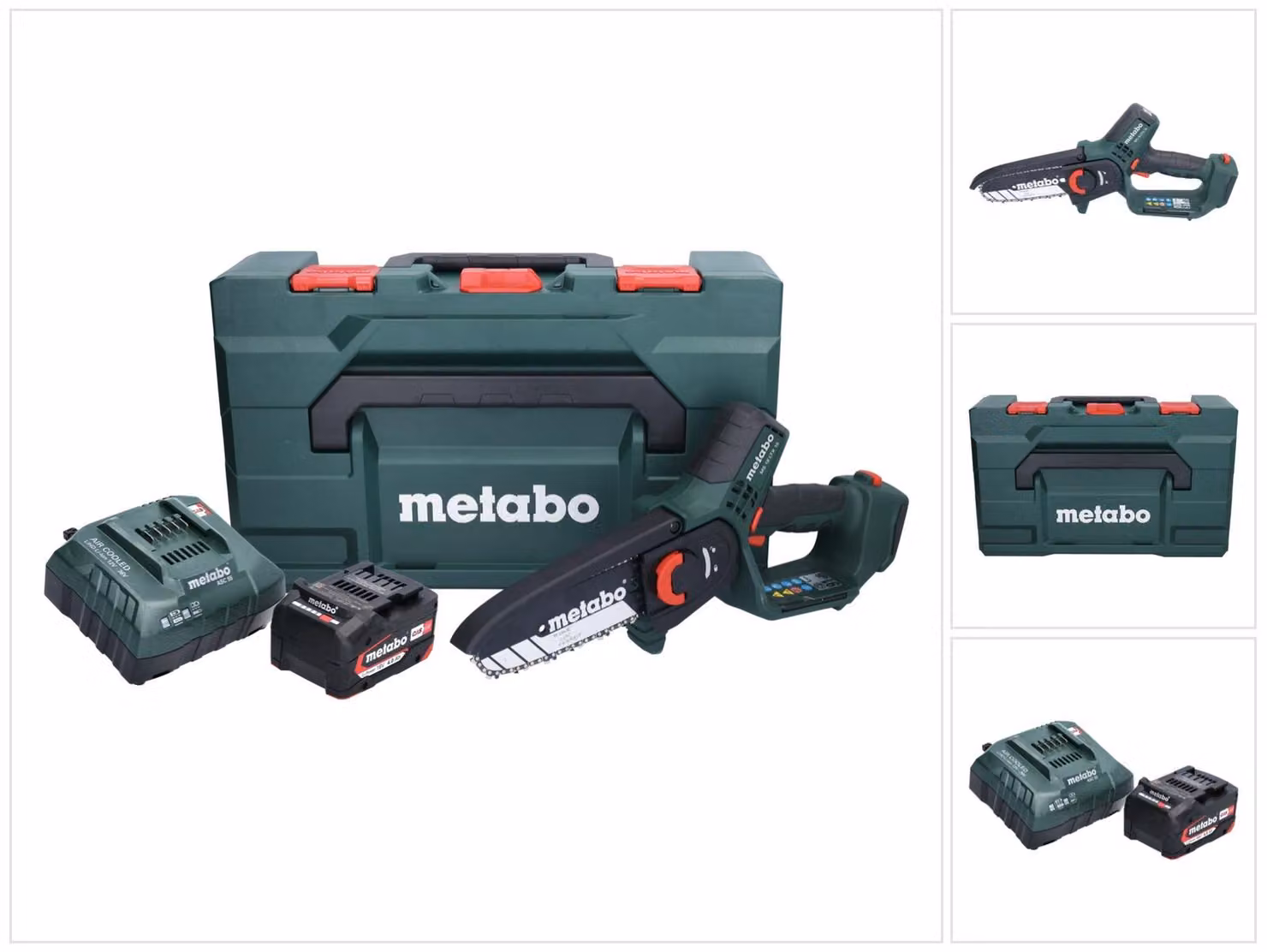 Metabo MS 18 LTX 15 sega da potatura a batteria 18 V 15 cm 5 m/s + 1x batteria ricaricabile 4,0 Ah + caricatore + metaBOX