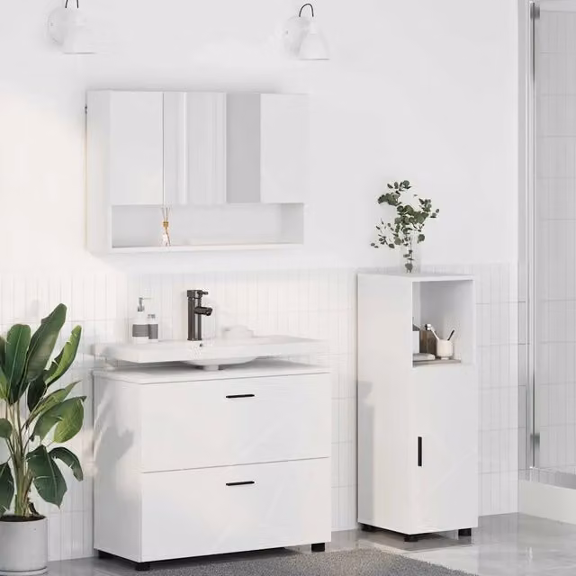Set di mobili per il bagno 3 pz Bianco 3393023