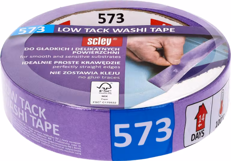 Nastro Washi / nastro per mascheratura 25 mm x 33 m Serie 573 Scley - 1 pezzo. Nastro adesivo, nastro per mascheratura