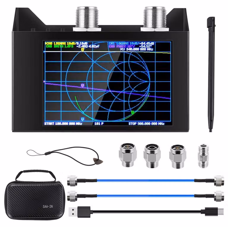 Analizzatore di reti vettoriali, frequenza da 50 kHz a 3 GHz, parametri S, diagramma di Smith