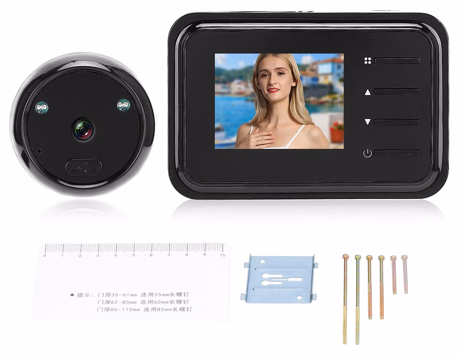 Videocitofono da 2,4 pollici con visione notturna, fotocamera digitale LCD e obiettivo grandangolare a 90° per uso domestico