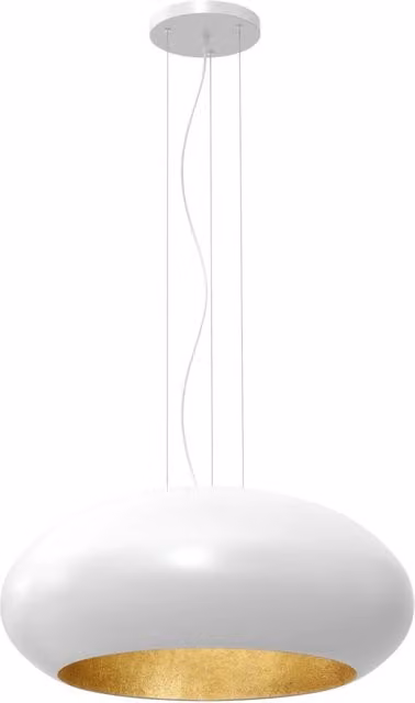 Sospensione ovale bianca interno oro Ø70 E27 Luminex