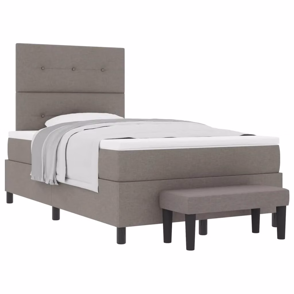Letto Ibrido con Molle a Tasche e Testiera Talpa vidaXL in Tessuto Beige o Grigio L/P: 120 x 200 cm – 2