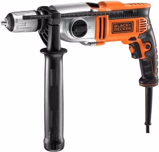 Trapano a percussione Black&Decker KR1102K-QS, 1100 W, 2 velocità, mandrino da 13 mm, valigetta inclusa
