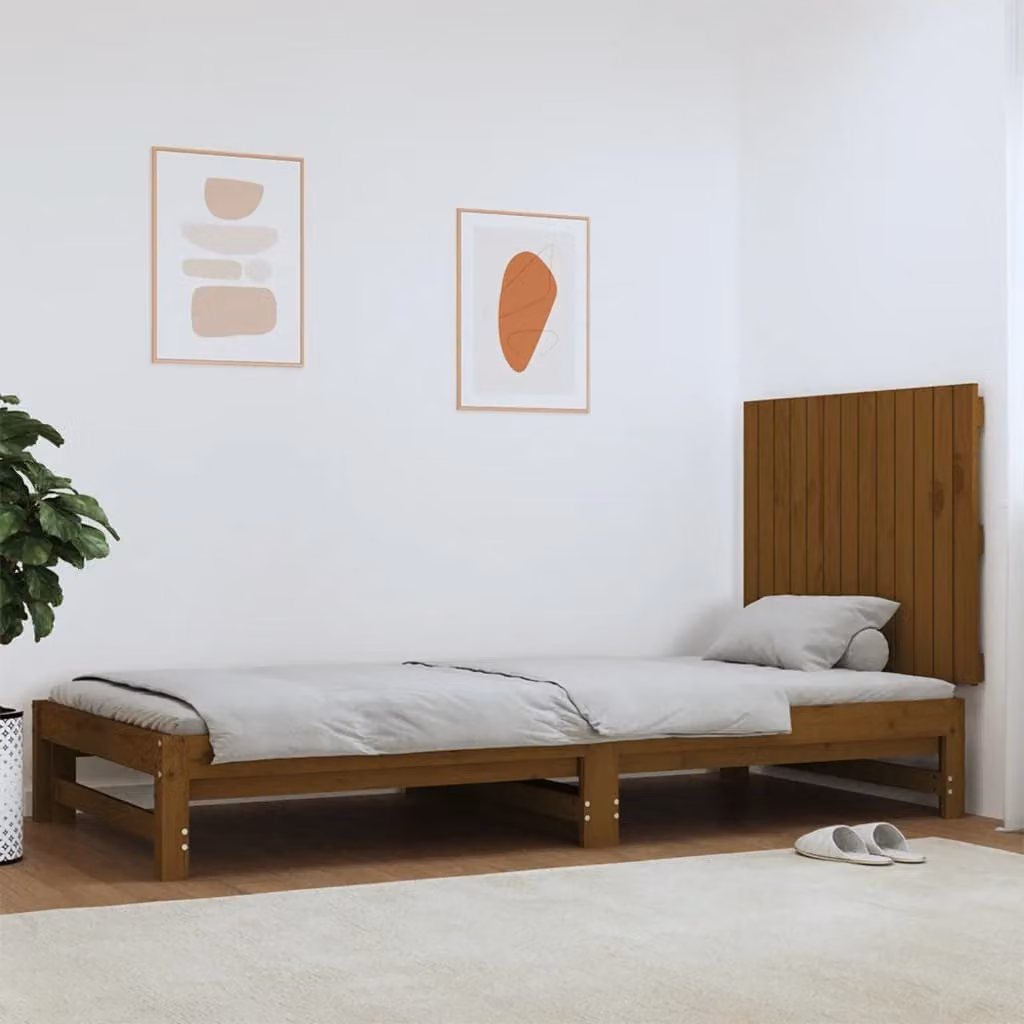 Testiera da parete vidaXL in legno massello di pino, colore marrone, L 82,5 x P 3 x H 60 cm
