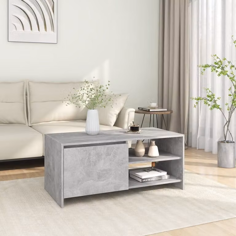 Maison Exclusive - Tavolino da salotto grigio cemento 102x50x45 cm Materiale ligneo