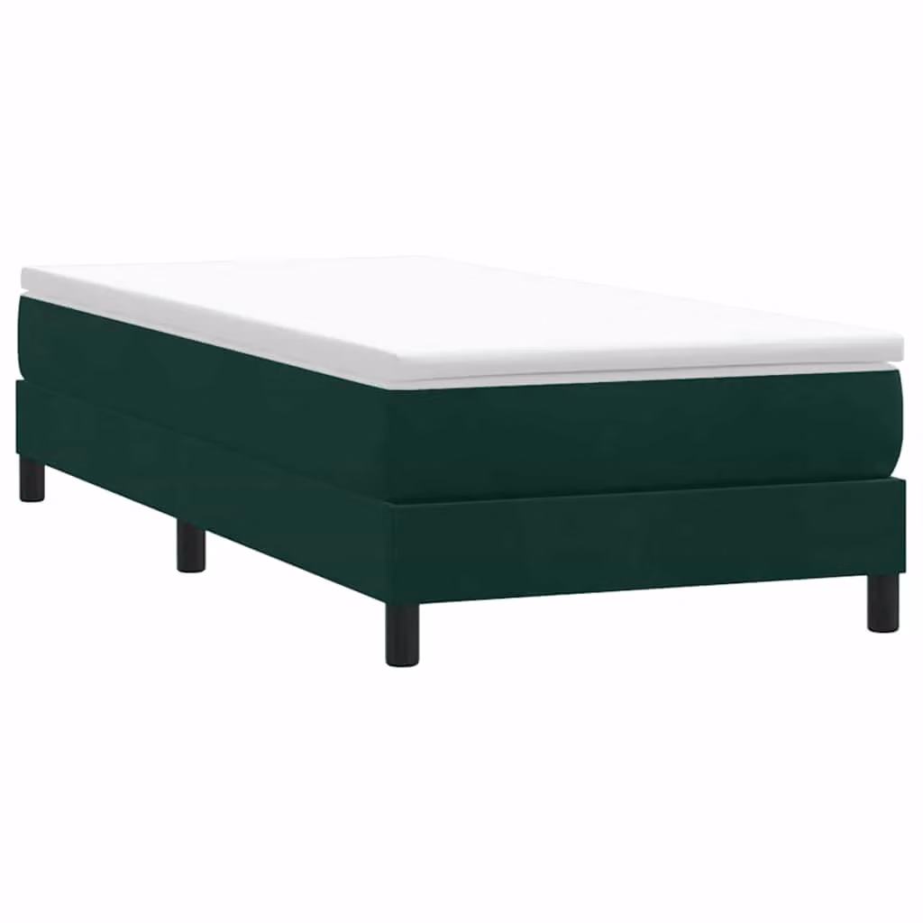 vidaXL Giroletto a Molle in Velluto Verde Scuro con Doghe in Legno L: 90 cm, P: 213 cm