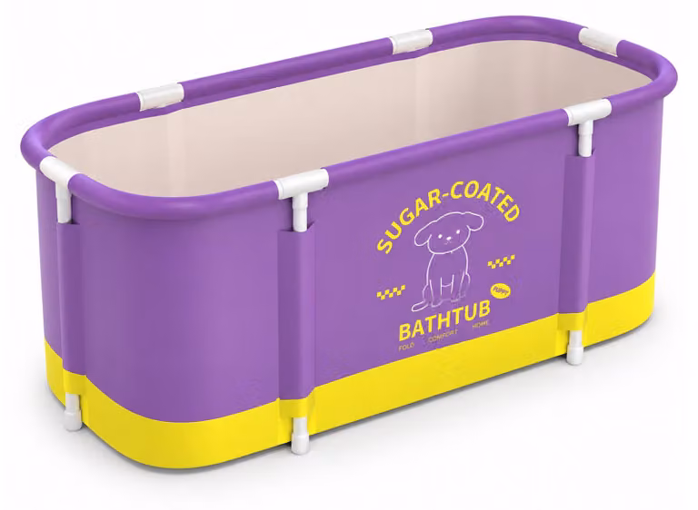 Aga Vasca portatile pieghevole 120x60x60 cm Viola