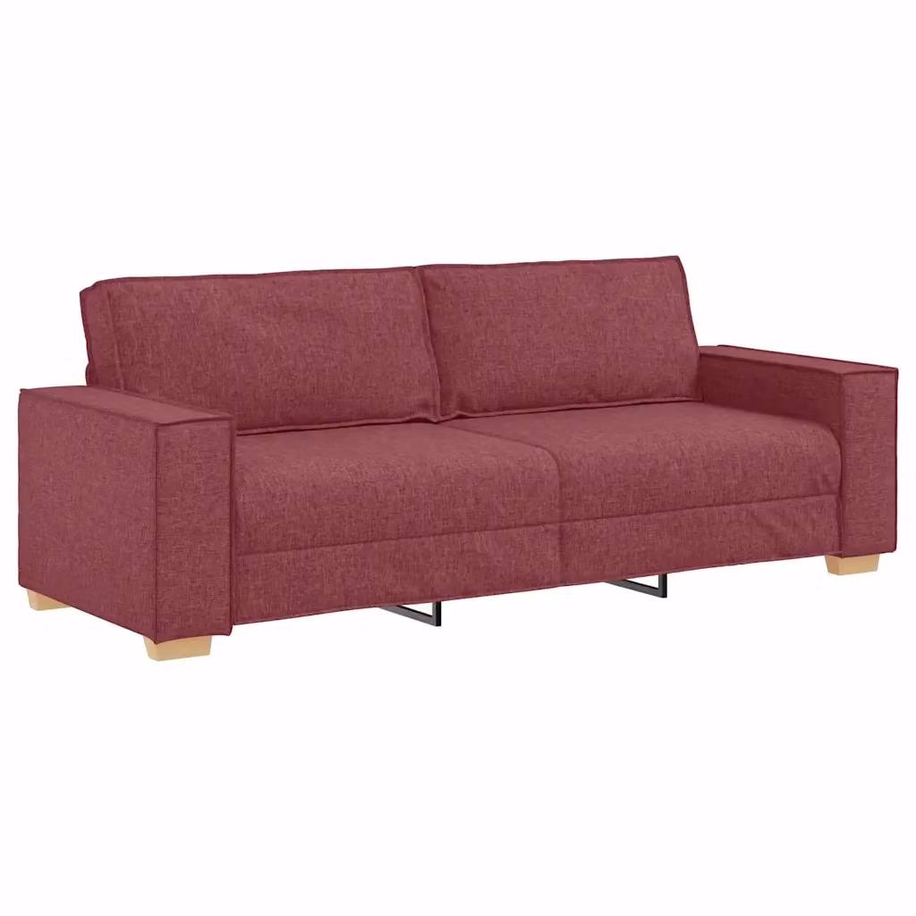 Divano a 3 posti moderno vidaXL in tessuto rosso L: 220 cm, P: 84 cm, H: 78 cm – 2
