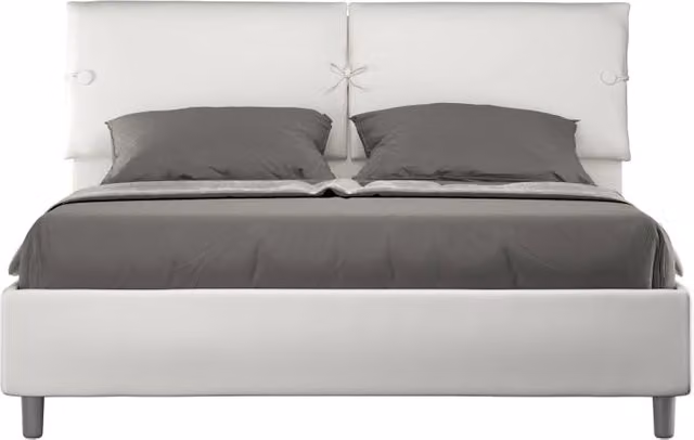 Letto matrimoniale imbottito con contenitore Ityhome in similpelle, L/P: 160 x 200 cm – 1