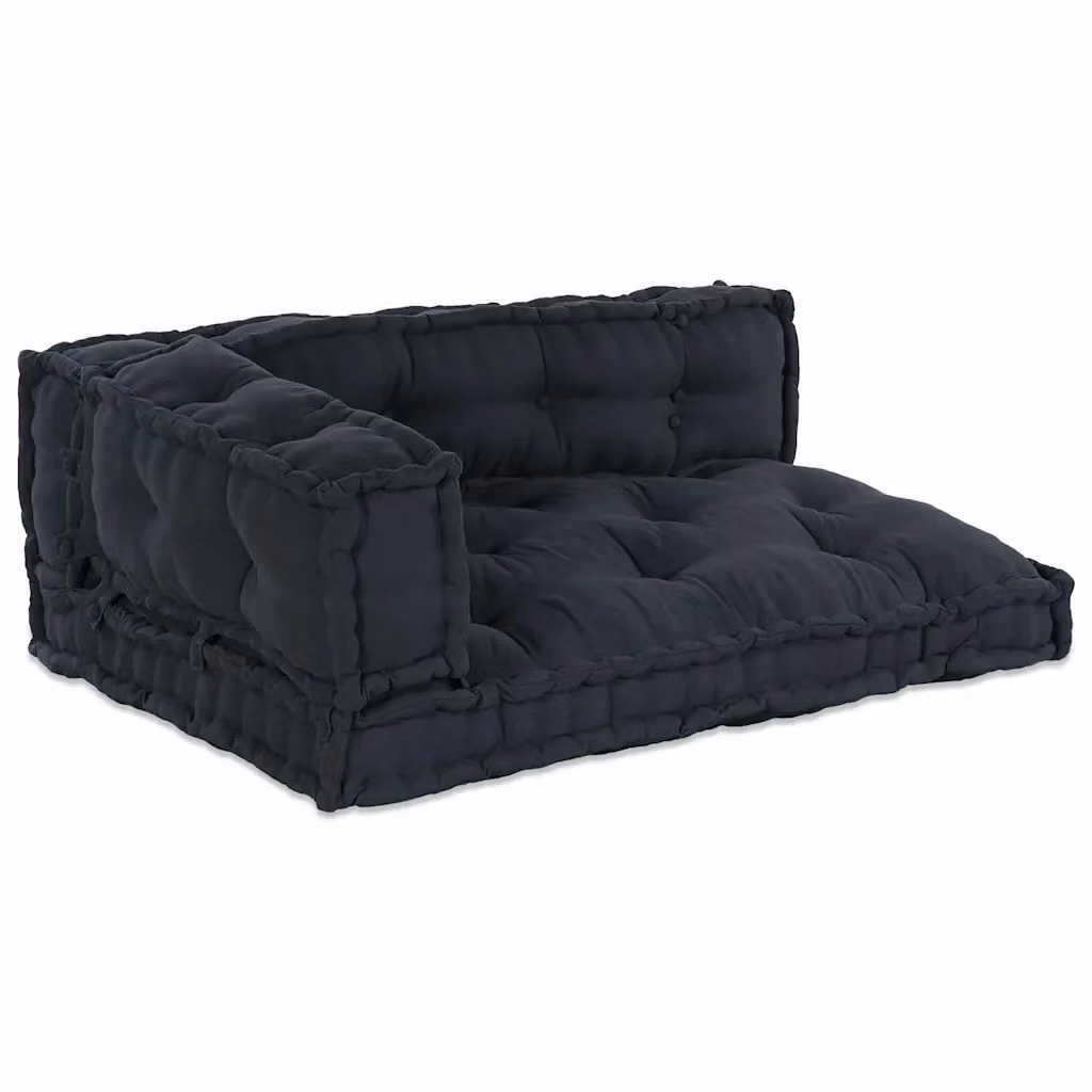Set di 3 cuscini per divano pallet vidaXL in tessuto traspirante color antracite, L/P/H: 120 x 80 x 80 cm – 2