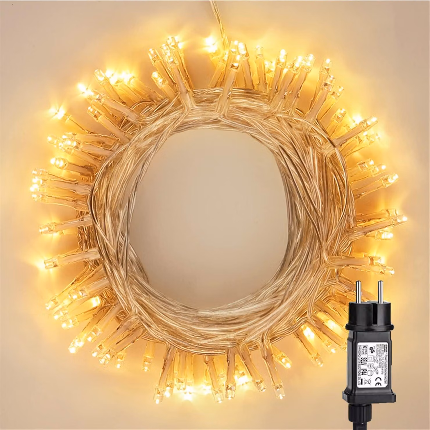 Catena luminosa con 100 LED, 10 metri, luce bianco caldo, 8 modalità, impermeabile, per uso esterno