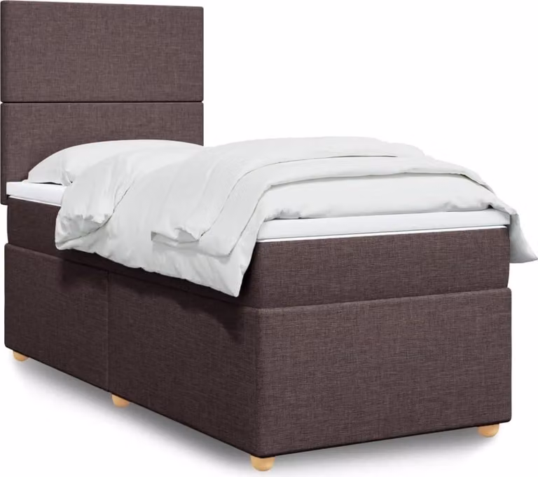 Maison Exclusive - Giroletto a Molle con Materasso Marrone Scuro 90x190cm Tessuto
