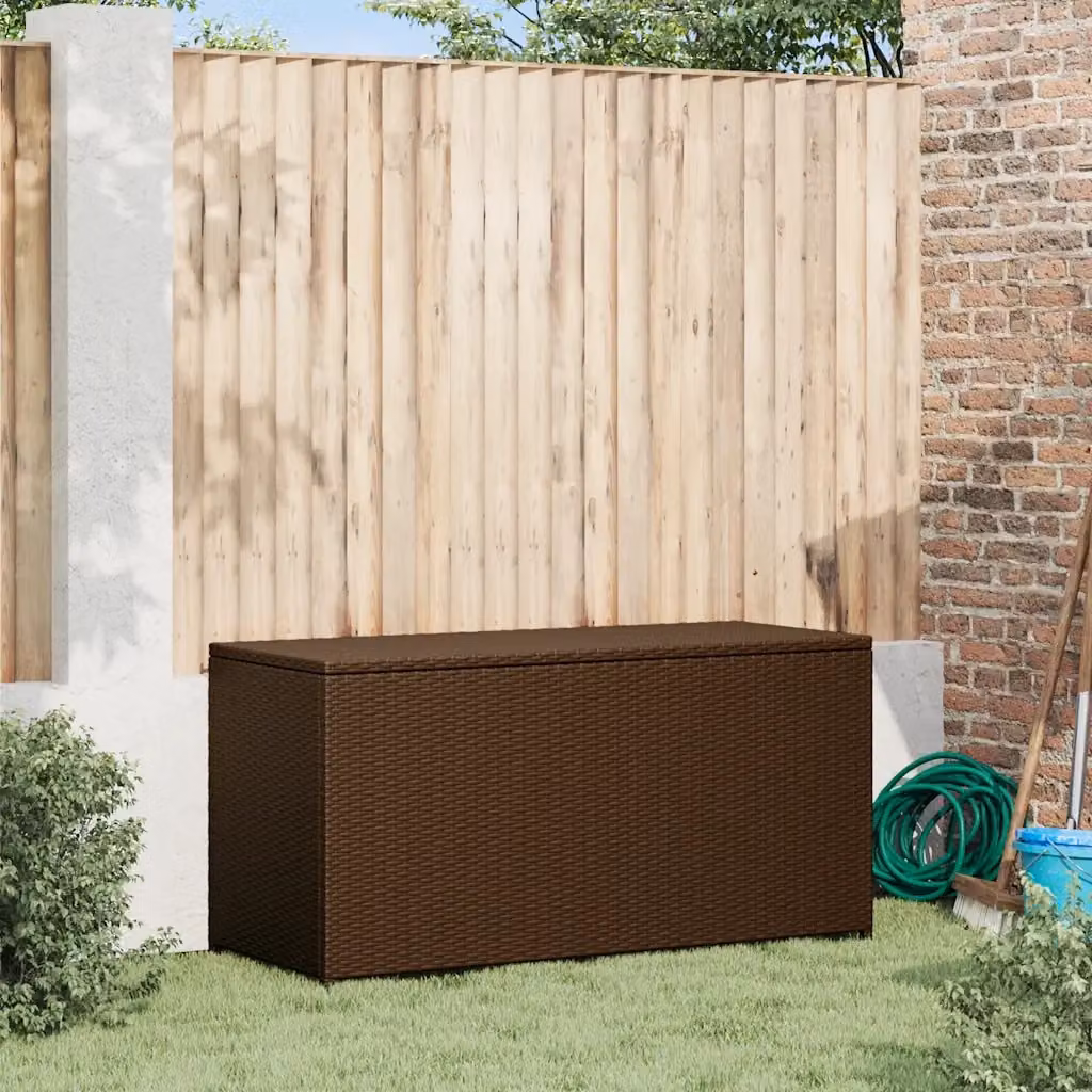 Baule da giardino moderno vidaXL in rattan marrone L: 120 cm, P: 50 cm, H: 60 cm – 2