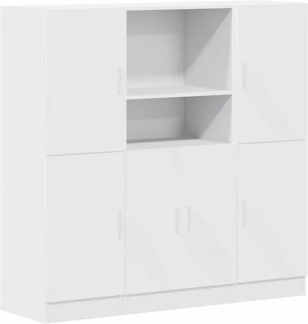 Set di Armadio pensile | Mobili da Cucina 3 pz Bianco in Truciolato