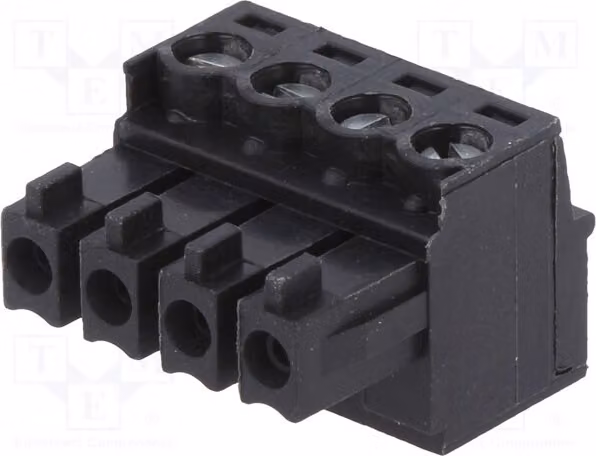 1 x Connettore a morsetto disattivabile, passo 3,81 mm, 4 poli, 320 V, codice prodotto 1792790000, serie BCZ 3.81/04