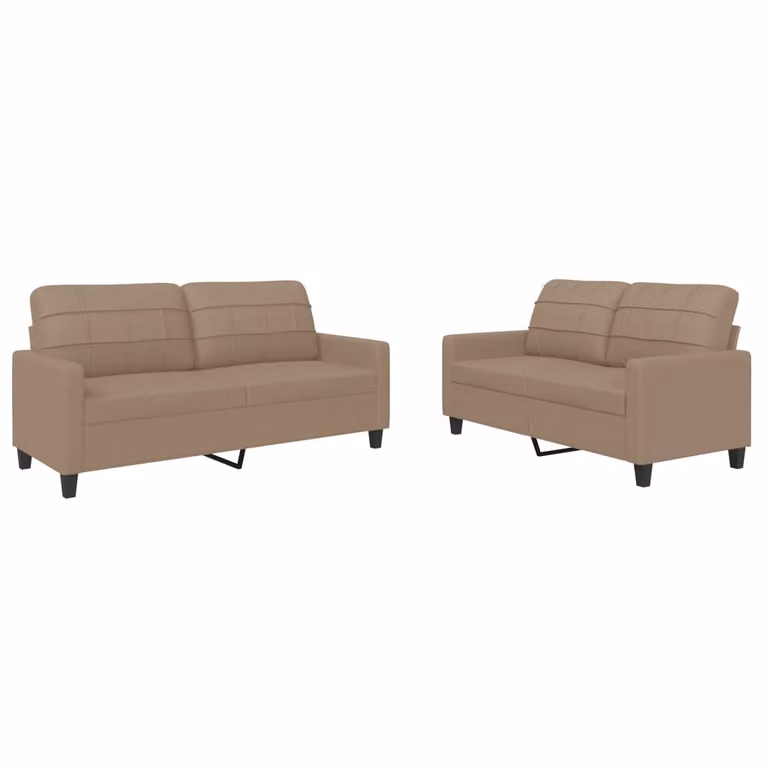 Set di Divani 2 pz con Cuscini cappuccino in Pelle finta