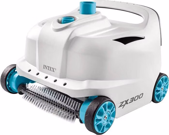 Robot aspirapolvere per piscina Intex 28005, azionato ad acqua, con doppia spazzola e filtro fine da 0,15 mm per piscine da 38 mm
