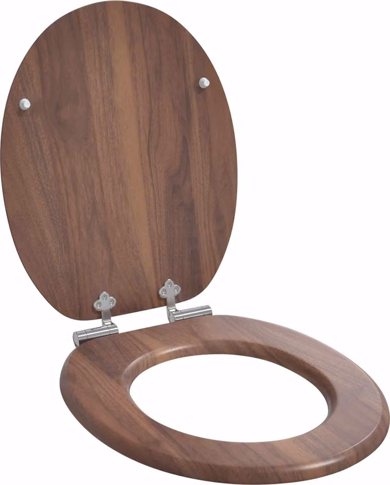 Sedile per toilette con chiusura morbida Marrone 44 x 38 cm