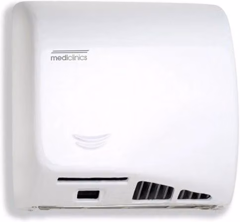 Asciugamani Elettrico Aria Calda Automatico in Acciaio Bianco Mediclinics Speedflow M06A