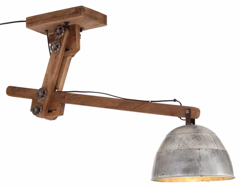 vidaXL Plafoniera 25 W argento vintage 105x30x65-108 cm E27