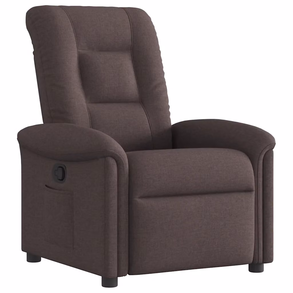 Poltrona Reclinabile Relax vidaXL in Tessuto Marrone con Braccioli e Regolazione Manuale – 2
