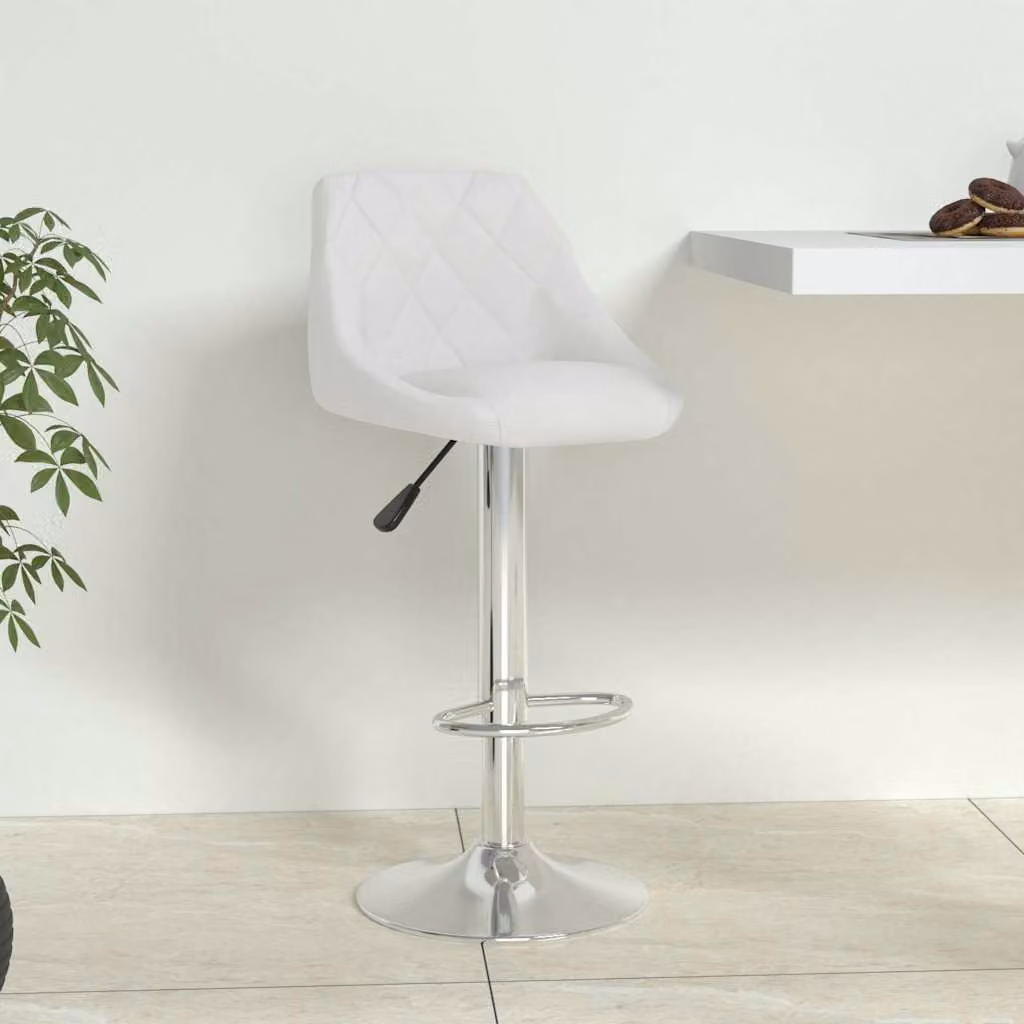 Sgabello da bar girevole vidaXL Active Stool in similpelle bianca con base in metallo e ruote