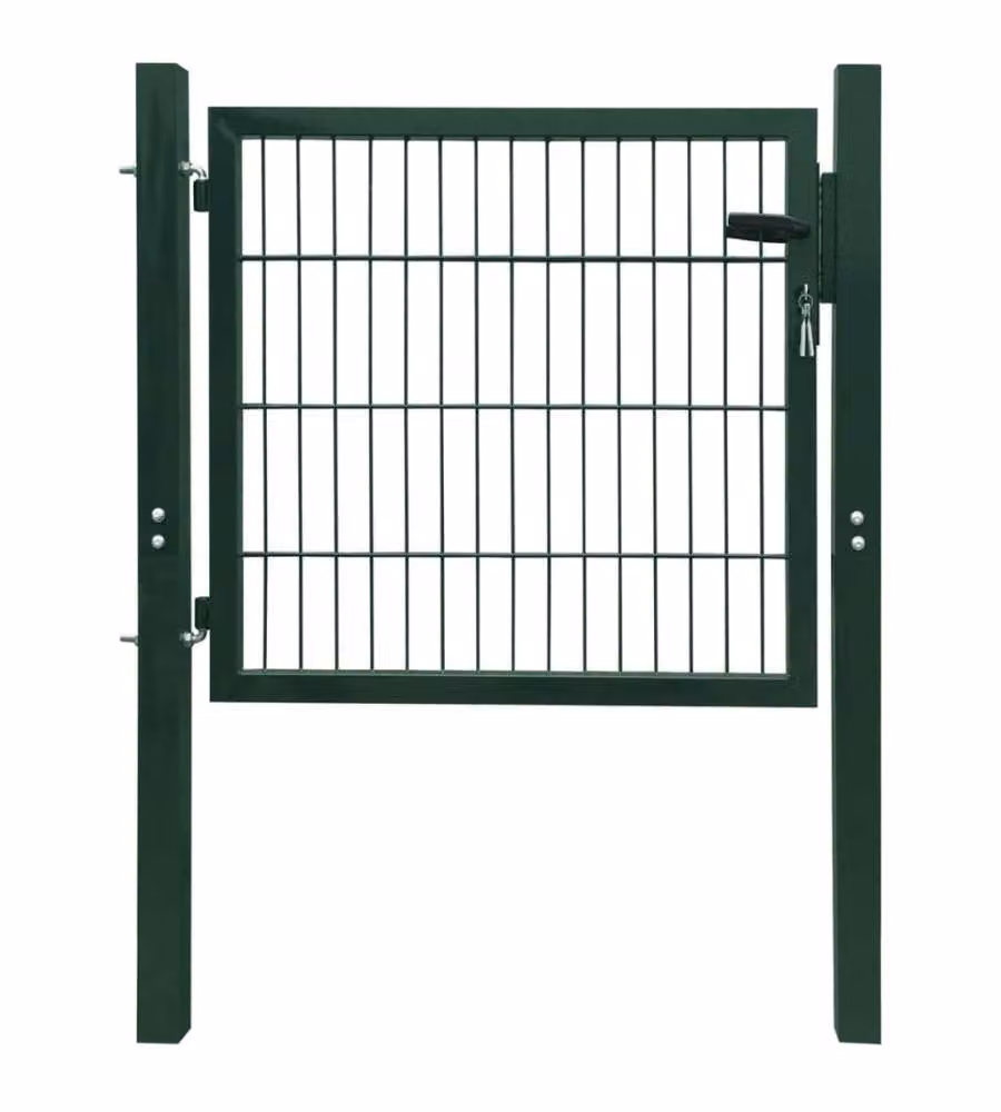 Cancello per Recinzione in Acciaio Verde 105x150 cm