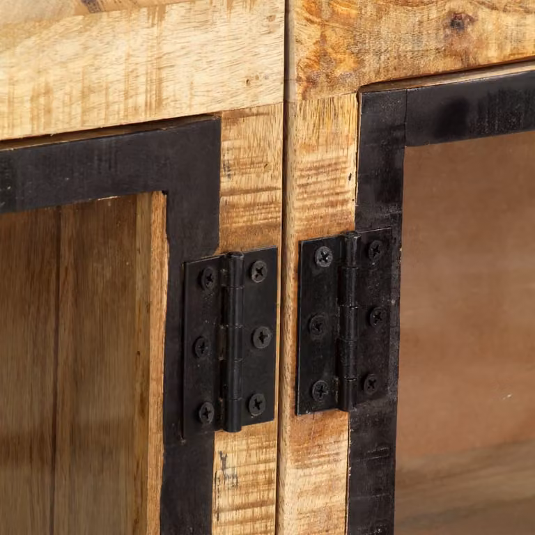 vidaXL Credenza marrone e nera 160×30×80 cm Legno massiccio di mango grezzo