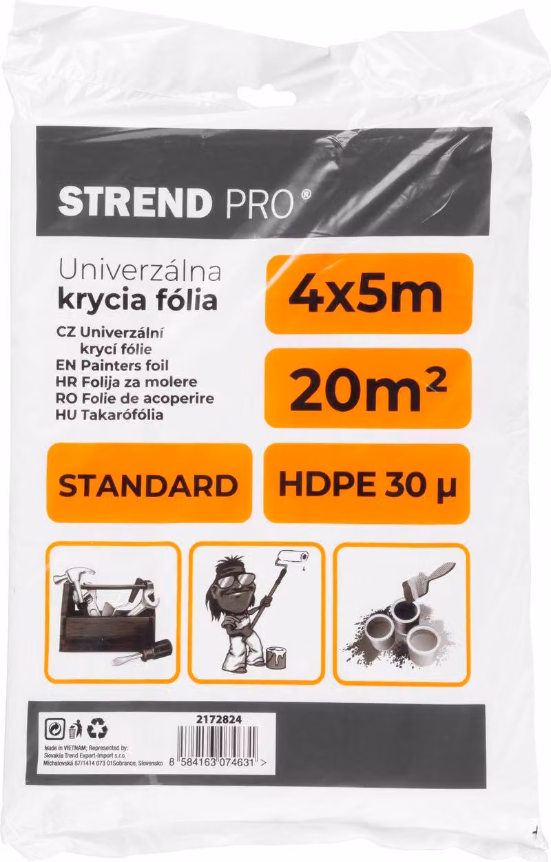 Telo protettivo Strend Pro Standard, per pittura, 4x5 m, 30, coprente