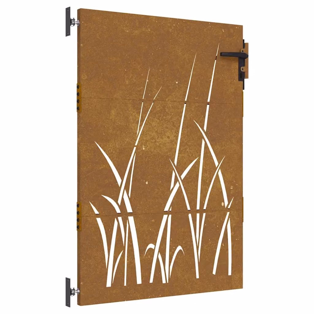 Cancello singolo da giardino vidaXL in acciaio Corten marrone, L: 85 cm, H: 150 cm – 2