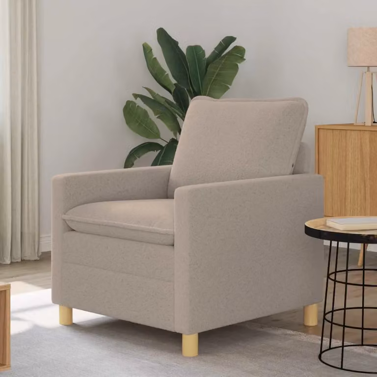 Divano moderno DESIGN IN in tessuto con coperture rimovibili, Grigio e Beige, L: 76 cm, P: 81 cm, H: 87,5 cm