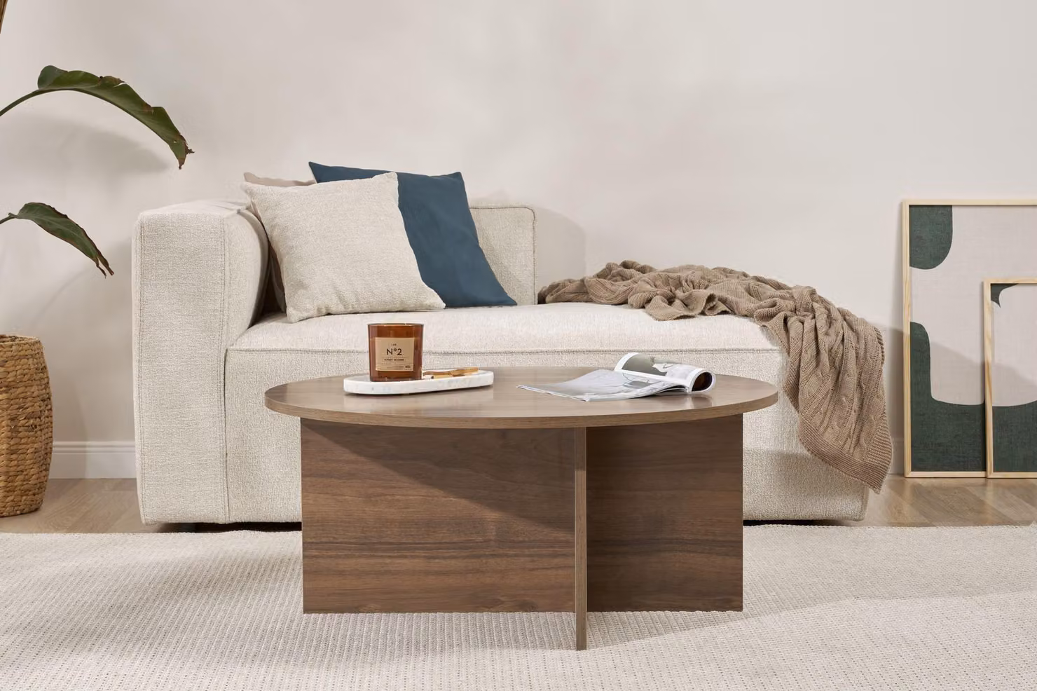 Skye Decor, Soleil - Walnut, tavolino, noce, piano in melamina 100 %, 90 x 90 x 40 cm
