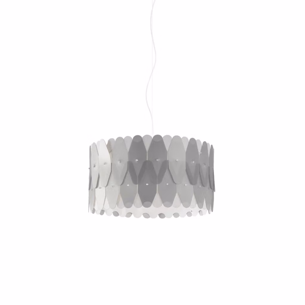 Lampada a sospensione moderna Amanda Polilux Linea Zero in argento e metallo cromo, diametro: 40 cm, attacco E27 – 2