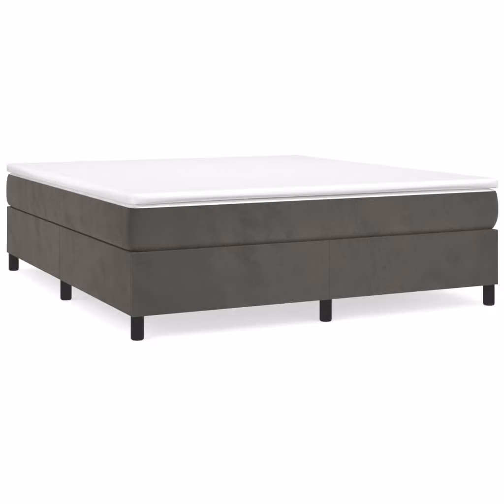Struttura Letto a Rete a Molle Grigio Scuro 200x200 cm Velluto