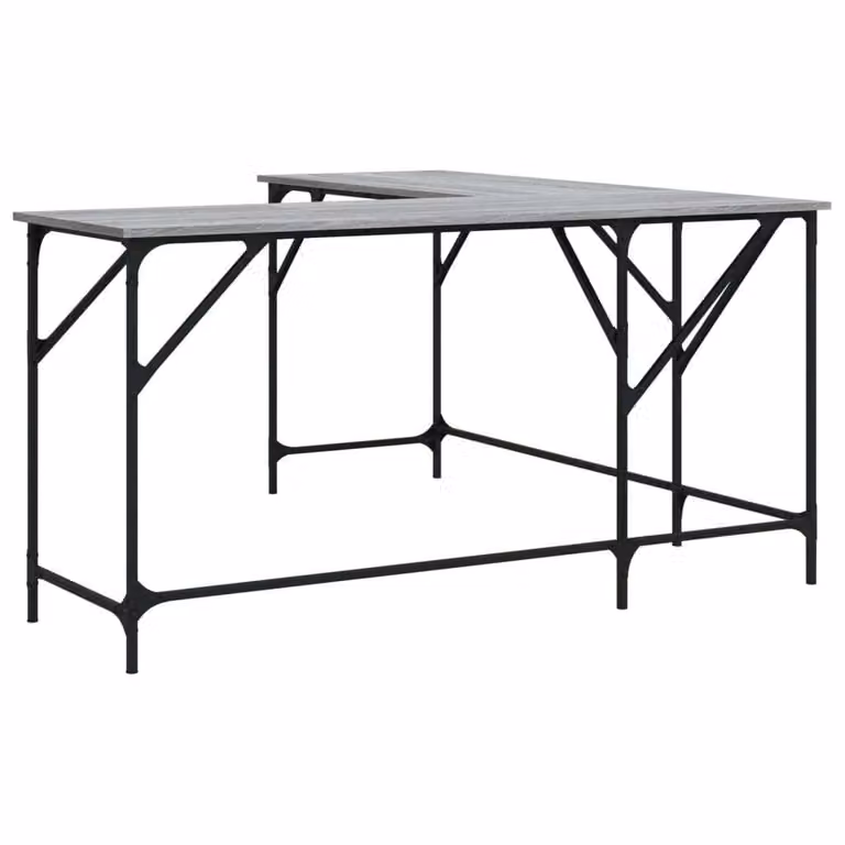 Scrivania Grigio Sonoma 149x149x75 cm in Legno Multistrato
