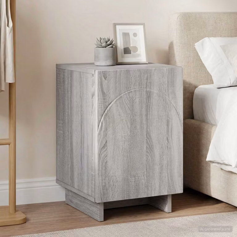 Comodino vidaXL Grigio Sonoma in Legno Ingegnerizzato L: 33,5 cm, P: 34,5 cm, H: 50 cm
