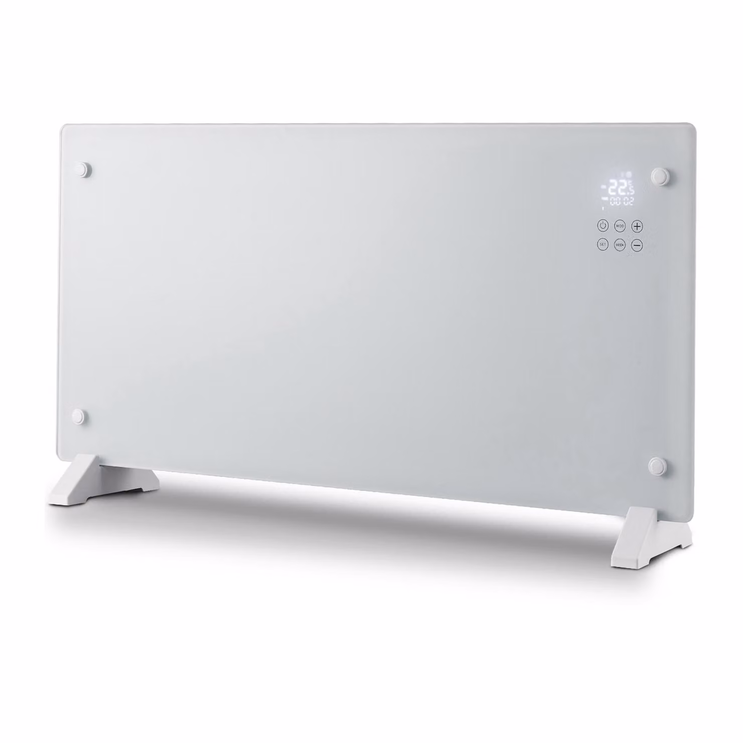 EXTRALINK Glass Panel Heater, Radiatore elettrico in vetro 2000W, WiFi, termostato, bianco