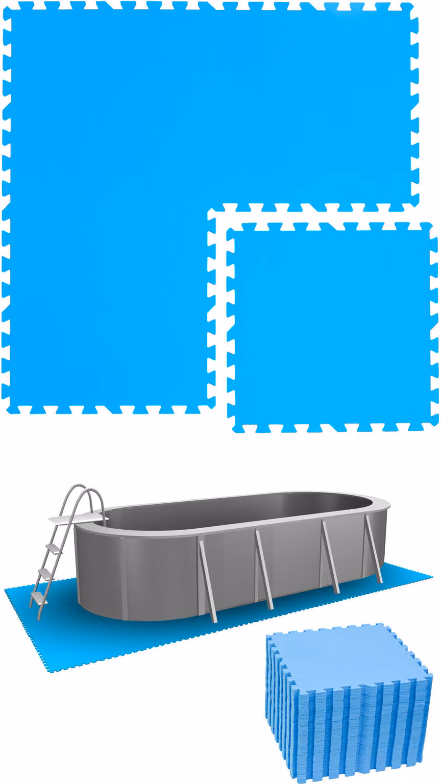 8,4 m² Poolunterlage - 36 Tappeti EVA 50x50 Pool Unterlage - Set di tappeti per piscina