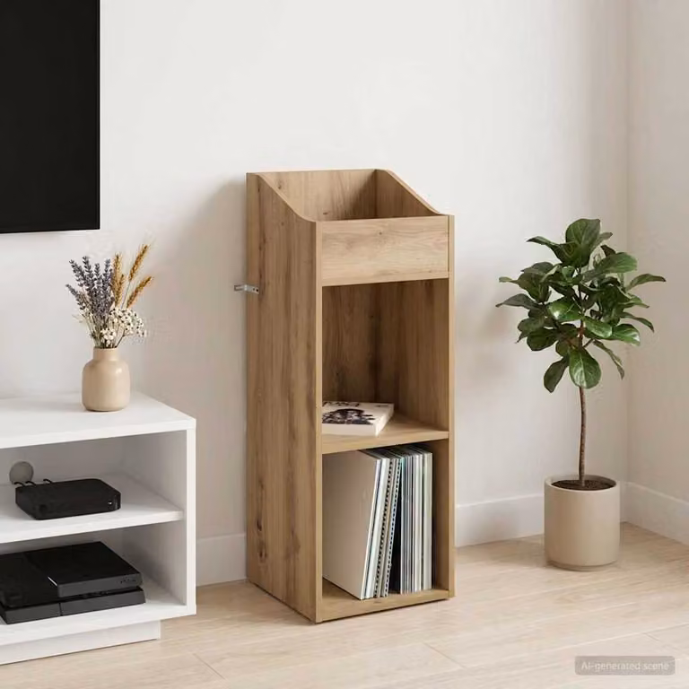 vidaXL Mobile porta vinili Rovere Artigianale Marrone L/P/H: 36 x 36 x 95,5 cm