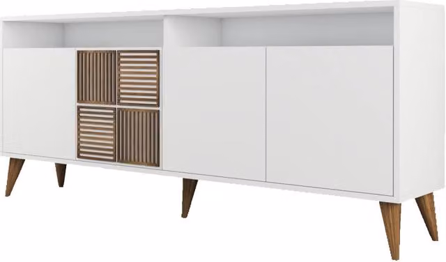 Credenza in legno "Milan" - 180 x 35 x 78 cm - Bianco