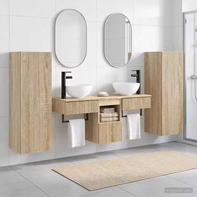 Set di mobili per il bagno 5 pz Rovere Sonoma 3405965