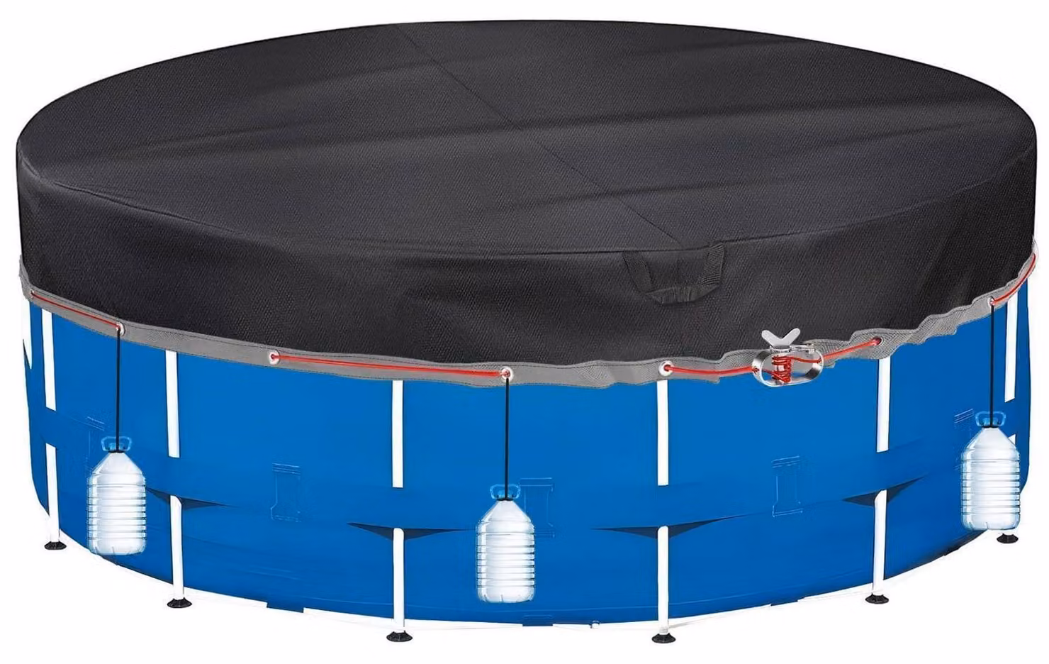 Copertura per piscina rotonda, diametro 610 cm, in tessuto Oxford 420D, adatta per piscine con diametro da 550 a 610 cm