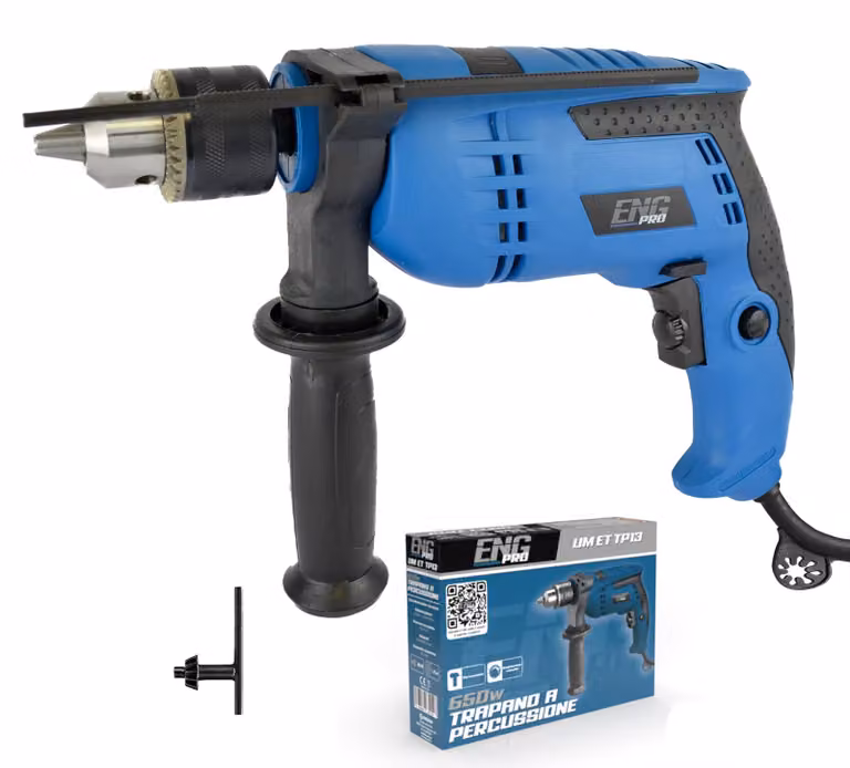 Trapano elettrico a percussione - Potenza: 650 W - Tensione: 230 Volt