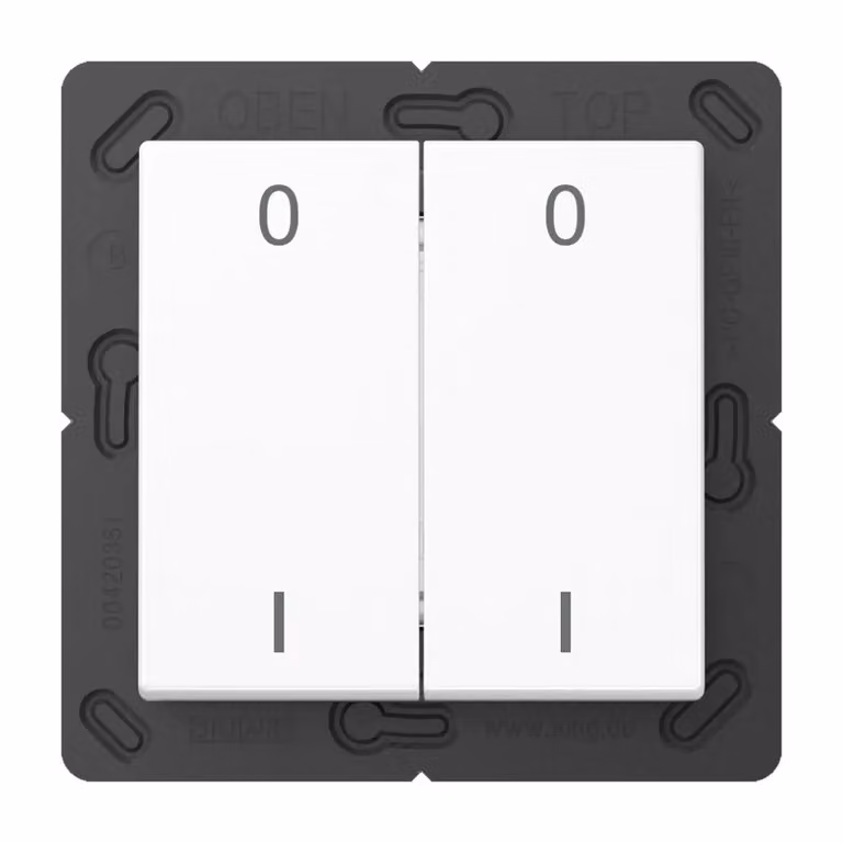 Jung ENOA595-01WW Trasmettitore da parete wireless EnOcean con simboli 0 I bianco alpino