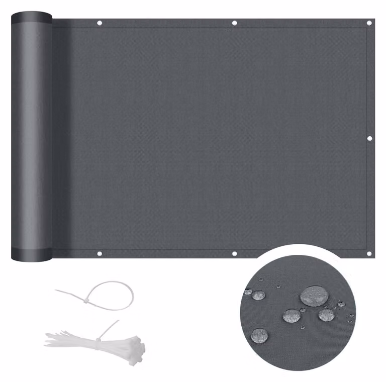 Elzusha - Schermo per privacy per balcone, impermeabile, 150 x 600 cm