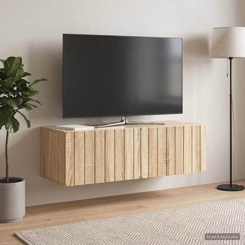 vidaXL Mobile Porta TV da Muro Moderno in Rovere Sonoma, L 98 cm, P 41 cm, H 30 cm