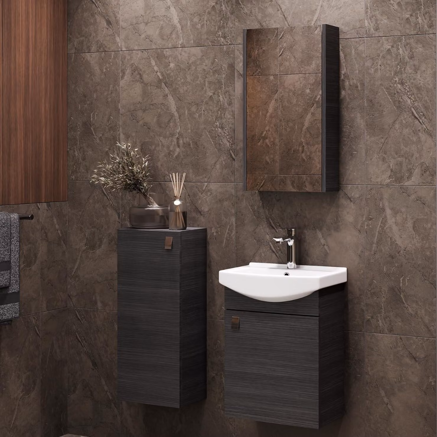 Mobiletti da bagno - Arredamento per il bagno - Mobiletti sotto lavabo - Specchiere contenitore - Armadietti portaoggetti - Design compatto