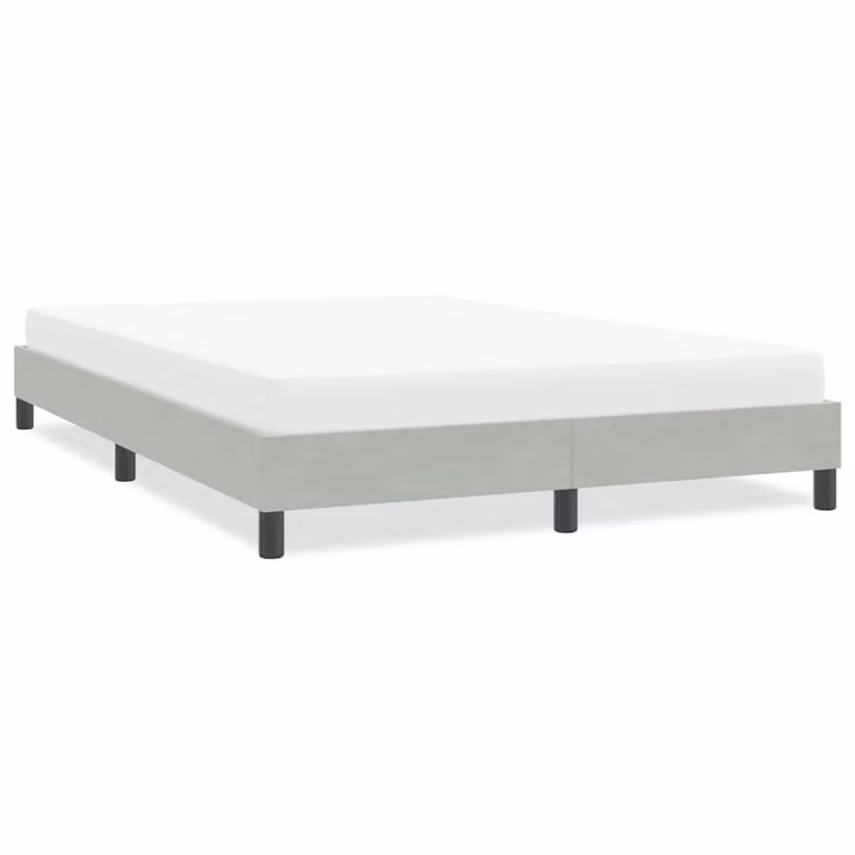 vidaXL Giroletto in Velluto Grigio Chiaro senza Materasso L/P/H: 200 x 163 x 223 cm